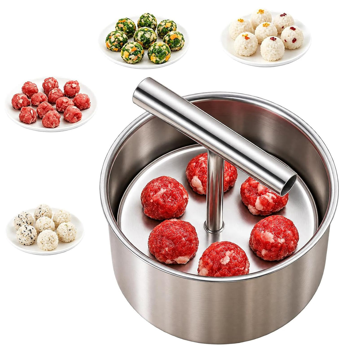 2027 Upgrade Meatball Maker Tool, 3 Styles Available, Ball Stainless Steel Manual, Meatball Shaper, Quick & Easy Meatball Making Mold for Uniformly Shaped Meatballs, Home Cooking (#B)