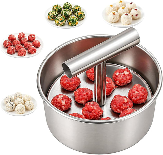 2027 Upgrade Meatball Maker Tool, 3 Styles Available, Ball Stainless Steel Manual, Meatball Shaper, Quick & Easy Meatball Making Mold for Uniformly Shaped Meatballs, Home Cooking (#B)