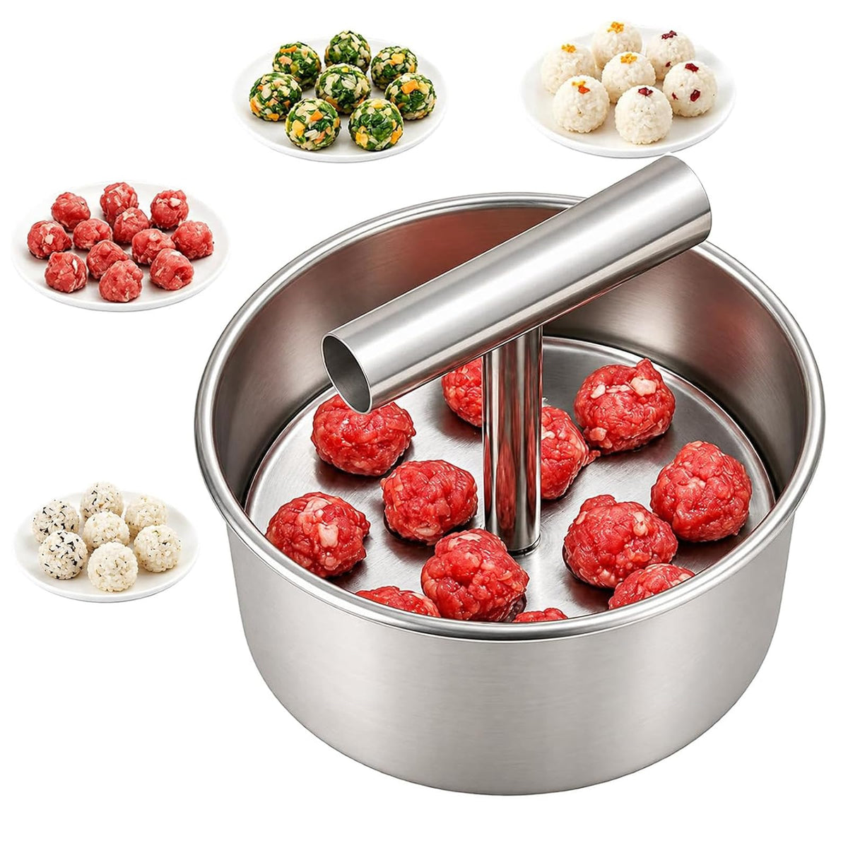 2027 Upgrade Meatball Maker Tool, 3 Styles Available, Ball Stainless Steel Manual, Meatball Shaper, Quick & Easy Meatball Making Mold for Uniformly Shaped Meatballs, Home Cooking (#B)