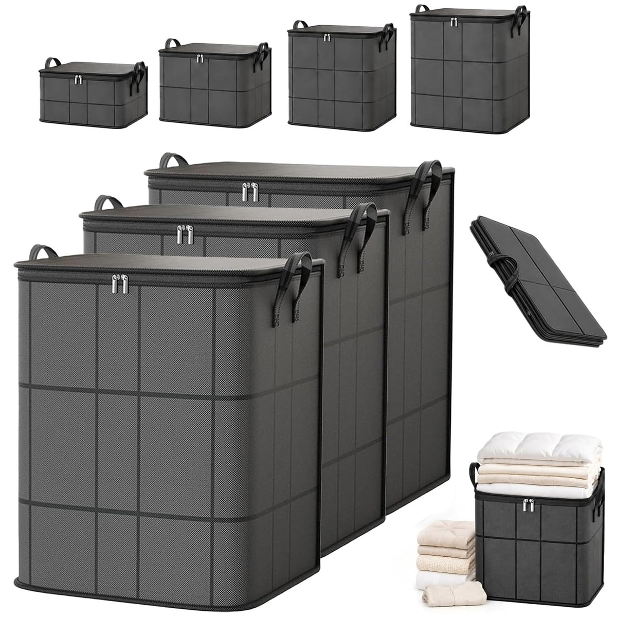 2027 Upgraded XXL Foldable Storage Bag with Reinforced Handles